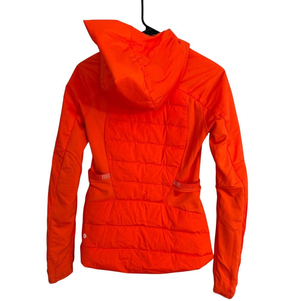 Lululemon Down for It All Goose Puffer Jacket Size 4 Atomic Orange - Picture 6 of 10
